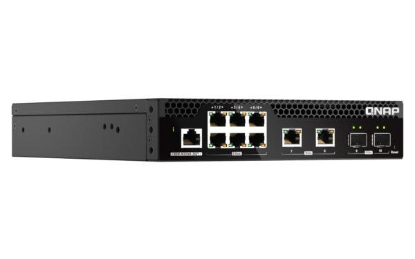 QNAP řízený PoE++ switch QSW-M2106PR-2S2T (6x 2,5GbE RJ45, 2x 10GbE RJ45, 2x 10GbE SFP+, malá šířka)