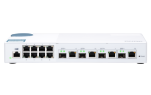 QSW-M408-4C_1 QNAP řízený switch QSW-M408-4C (12 portů: 8x Gigabit port + 4x 10G SFP+ / 10GbE kombo porty)