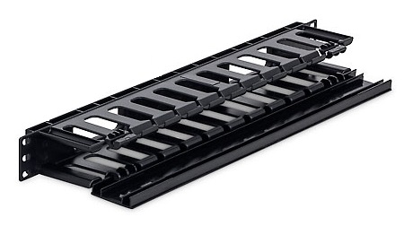 19' vyvazovací panel 1U plastový RAL9005