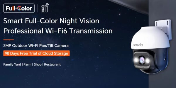 RH3-WCAv2_main Tenda RH3-WCAv2 - venkovní otočná IP65 Wi-Fi 3MPx kamera, OnVif, noční LED, LAN port, CZ aplikace