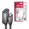 AXAGON RUCM-AFAC, kabelová redukce USB-C (M) <-> USB-A (F), 20cm, USB 3.2 Gen 1, 3A, ALU