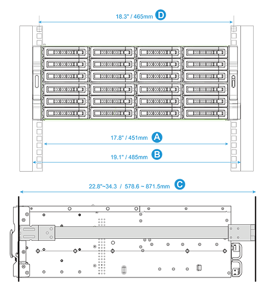 QNAP A02 rail kit, max. load 35 kg (RAIL-A02-90)