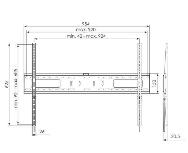 S052.2020 fixní držák na XXL displeje s VESA 800x600