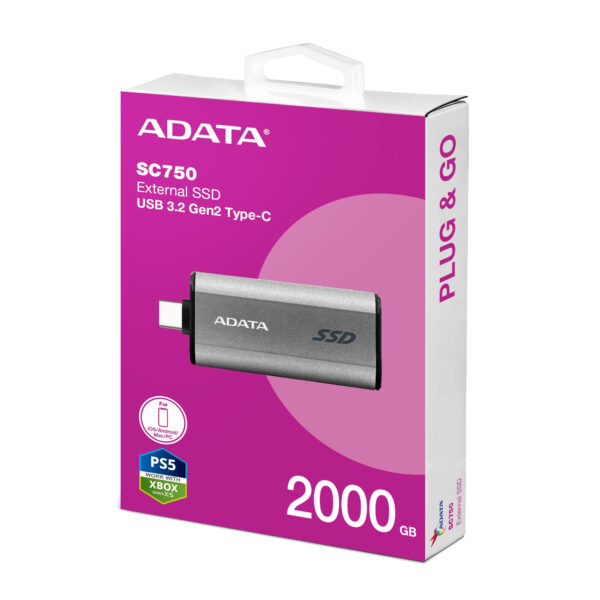 SC750b2000G ADATA SC750/2TB/SSD/Externí/Šedá/5R
