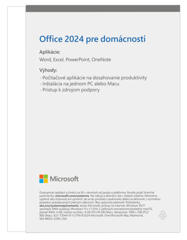 Microsoft Office 2024 pro domácnosti SK