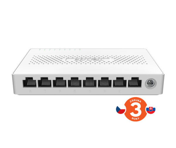 SM108_1za_s Tenda SM108 - 8x Multi-Gigabit 2.5G Ethernet Switch, 100/1000/2500 Mb/s, 40Gb/s, fanless