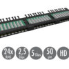 19" patch panel Solarix 24xRJ45 CAT5E UTP s vyvazovací lištou černý 0,5U SX24HD-5E-UTP-BK