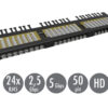 19" patch panel Solarix 24xRJ45 CAT6 UTP s vyvazovací lištou černý 0,5U SX24HD-6-UTP-BK