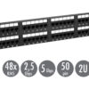 19" patch panel Solarix 48 x RJ45 CAT5E UTP 150 MHz černý 2U SX48-5E-UTP-BK