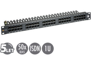 SX50_ISDN-BK-ikony_s 19" ISDN panel Solarix 50 x RJ45 černý 1U SX50-ISDN-BK