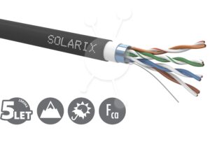 SXKD-5E-FTP-PVC-PE_s Instalační kabel Solarix CAT5E FTP PVC+PE Fca dvojitý plášť 305m/cívka SXKD-5E-FTP-PVC+PE