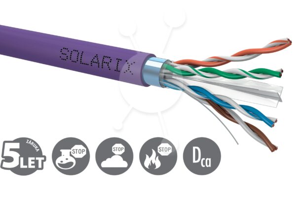 Instalační kabel Solarix CAT6 FTP LSOH Dca-s2,d2,a1 500m/cívka SXKD-6-FTP-LSOH
