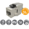 MULTIPACK 24 ks - samořezný keystone Solarix CAT6A STP SXKJ-10G-STP-BK-SA Component Level a 4PPoE