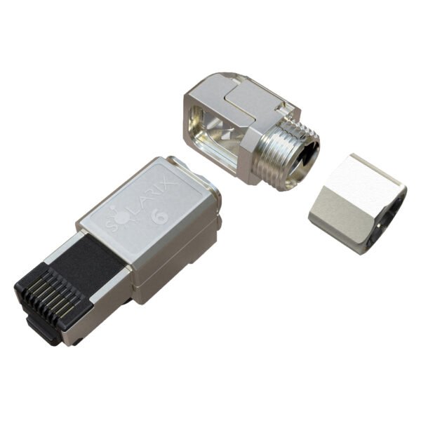 SXRJ45-6-STP-BK-SA-U_parts Konektor MPTL 90° RJ45 CAT6A STP samořezný SXRJ45-6A-STP-BK-SA-U