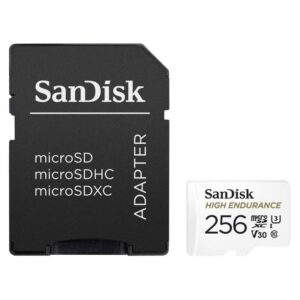 SanDisk_karta_256_s SanDisk High Endurance/micro SDXC/256GB/Class 10/+ Adaptér/Bílá