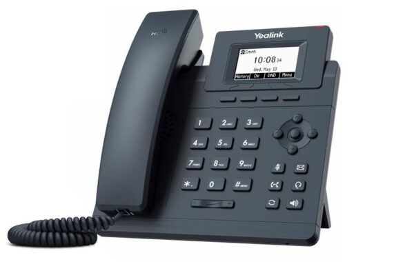 T30-right Yealink SIP-T30P SIP telefon, PoE, 2,3" 132x64 nepodsv. LCD, 1 x SIP úč., 100M Eth