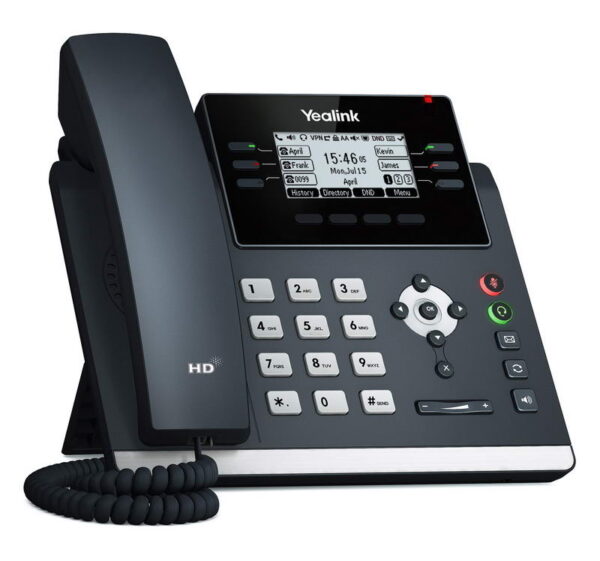 Yealink SIP-T42U SIP telefon, PoE, 2,7" 192x64 LCD, 15 prog.tl.,2xUSB, GigE