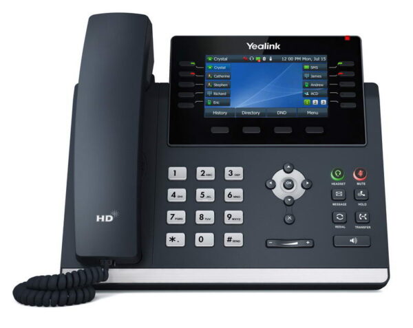 T46U-front-light-on_s Yealink SIP-T46U SIP telefon, PoE, 4,3" 480x272 LCD, 27 prog.tl.,2xUSB, Gig