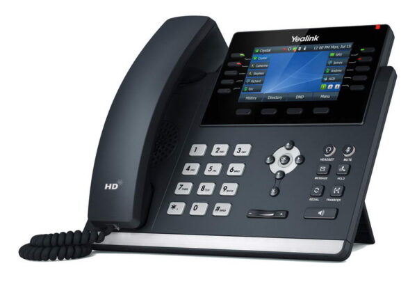 T46U-left Yealink SIP-T46U SIP telefon, PoE, 4,3" 480x272 LCD, 27 prog.tl.,2xUSB, Gig
