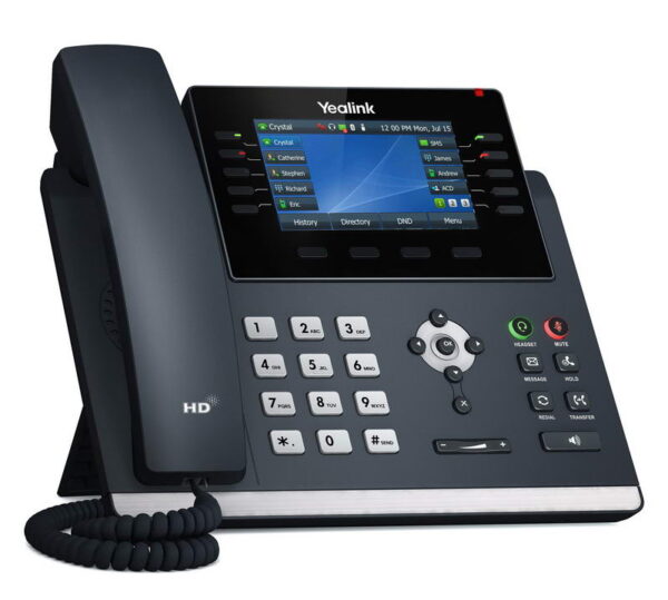 T46U-right-light-on Yealink SIP-T46U SIP telefon, PoE, 4,3" 480x272 LCD, 27 prog.tl.,2xUSB, Gig