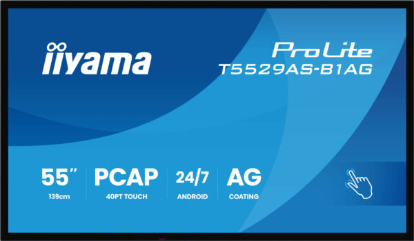 55" iiyama T5529AS-B1AG: IPS, 4K UHD,Android,24/7