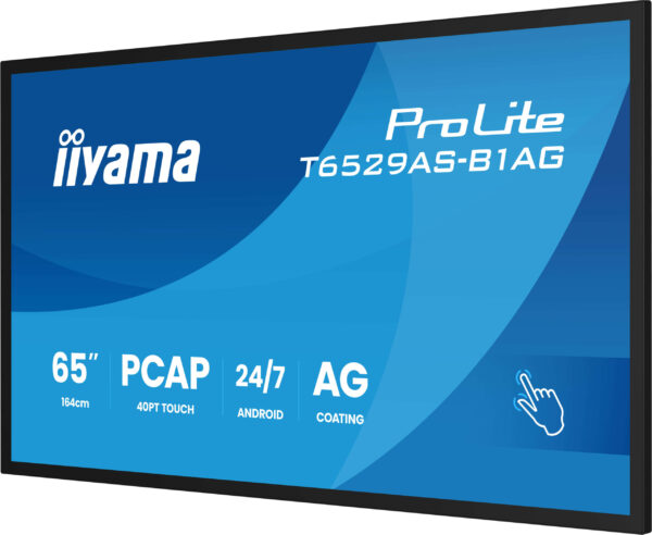 T6529AS-B1AG-30- 65" iiyama T6529AS-B1AG: IPS, 4K UHD,Android,24/7