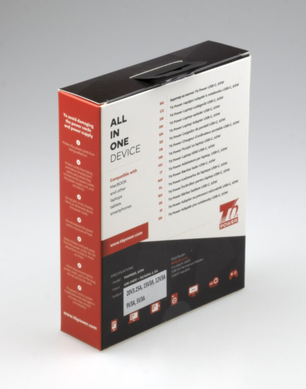 T6 Power univerzální adaptér k notebooku, 65W, USB-C