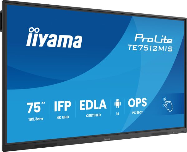 TE7512MIS-B4AG-20- 75" iiyama TE7512MIS-B4AG:IPS,4K,40P,USB-C