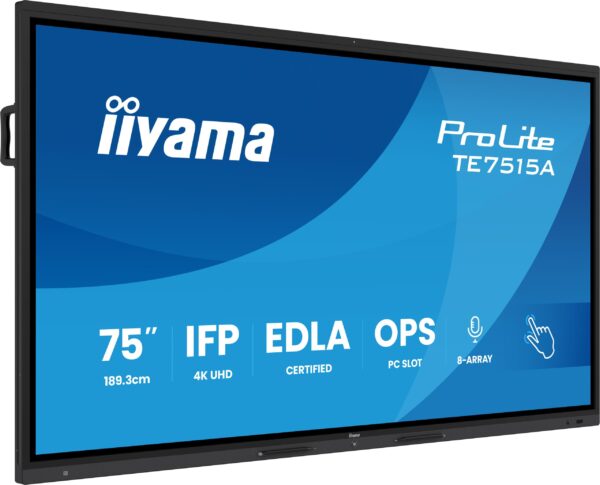 TE7515A-B1AG-20- 75" iiyama TE7515A-B1AG:IPS,4K,EDLA,NFC