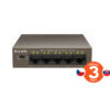 Tenda TEF1105P-4-63W PoE AT switch 4x PoE 802.3af/at, 5x 100Mb/s, PoE celkem 63W, fanless, PoE+