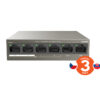 Tenda TEF1106P-4-63W PoE AT switch 4x PoE 802.3af/at, 6x 100Mb/s, PoE celkem 63W, fanless, PoE+