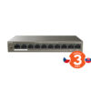 Tenda TEF1110P-8-63W PoE AT switch - 8x PoE 100 Mb/s + 2x Uplink 100 Mb/s, PoE max 63W, fanless,PoE+