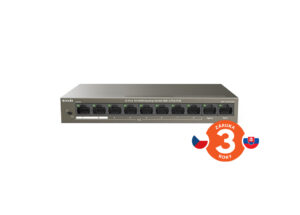 Tenda TEF1110P-8-63W PoE AT switch - 8x PoE 100 Mb/s + 2x Uplink 100 Mb/s, PoE max 63W, fanless,PoE+