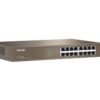 Tenda TEG1016D - 16x Gigabit Switch, Fanless-bez ventilátorů, Rackmount, ochrana proti přepětí