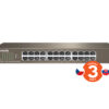 Tenda TEG1024D 24x Gigabit Switch, Fanless-bez ventilátorů, Rackmount, ochrana proti přepětí