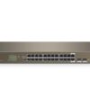 Tenda TEG1024F 24x Gigabit s SFP, 22x RJ45 + 2x SFP / RJ45, Fanless - bez ventilátorů, Rack , 6kV