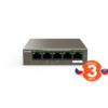 Tenda TEG1105P-4-63W PoE AT switch 4x PoE 802.3af/at, 5x 1 Gb/s, PoE celkem 63W, fanless, PoE+
