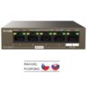 Tenda TEG1105PD PoE PD Gigabit switch, 1x PoE IN, 4x PoE OUT 802.3af, 5x 1 Gb/s, max. 30W, fanless