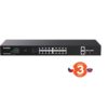 Tenda TEG1120P-16-250W PoE+ Gigabit switch 16x 1Gb/s PoE+ 802.3af/at + 2x SFP + 2x RJ45, 230W, Rack
