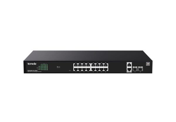 Tenda TEG2220P-16-250W Gigabit Websmart L2 Cloud PoE+ Switch 230W, 16x1Gb/s PoE+, 2xRJ45, 2xSFP,Rack