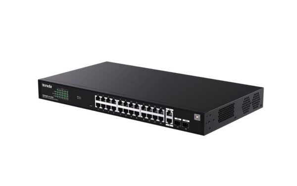 Tenda TEG2228P-24-410W Gigabit PoE+ Websmart L2 Cloud switch 370W, 24x 1Gb/s PoE+,2xRJ45,2xSFP, Rack