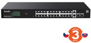 TEG2228P-24-410W_1_cz-kopie_s Tenda TEG2228P-24-410W Gigabit PoE+ Websmart L2 Cloud switch 370W, 24x 1Gb/s PoE+,2xRJ45,2xSFP, Rack