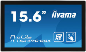 15,6" iiyama TF1634MC-B8X: IPS, FullHD, capacitive, 10P, 450cd/m2, VGA, DP, HDMI, IP65, černý
