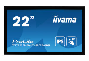 22" iiyama TF2234MC-B7AGB: IPS, FullHD, capacitive, 10P, 350cd/m2, VGA, HDMI, DP, IP65, černý