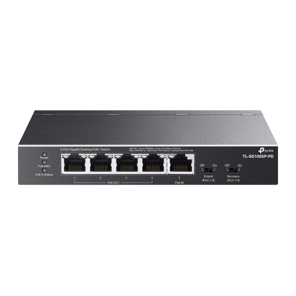 TL-SG1005P-PD_main_s TP-Link TL-SG1005P-PD Gb 1xPoE++ 4xPoE+ Switch