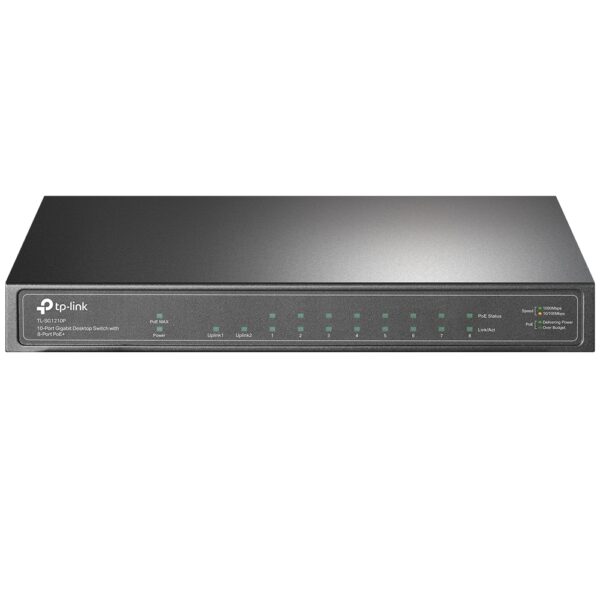 TP-Link TL-SG1210P 8xGb POE+ 63W,1xGb RJ45 nonPOE,1xSFP,desktop switch,kov.tělo
