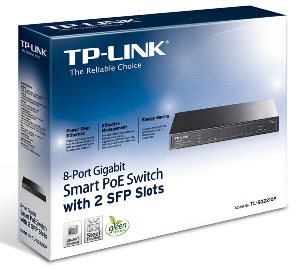 TL-SG2210PUN_1.0-315x240x70mm-7022501604 TP-Link TL-SG2210P 8xGb 61W POE Smart switch,2xSFP Omada SDN
