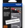 TZE-FX221,  bílá/černá, 9 mm, s flexibilní páskou