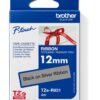 Brother TZE-R931 černá na stříbrné, 12 mm, textilní páska
