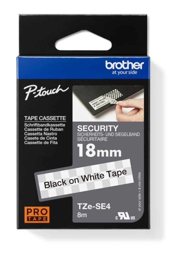 TZe-SE4_Pack_s TZE-SE4, bílá / černá - security tape